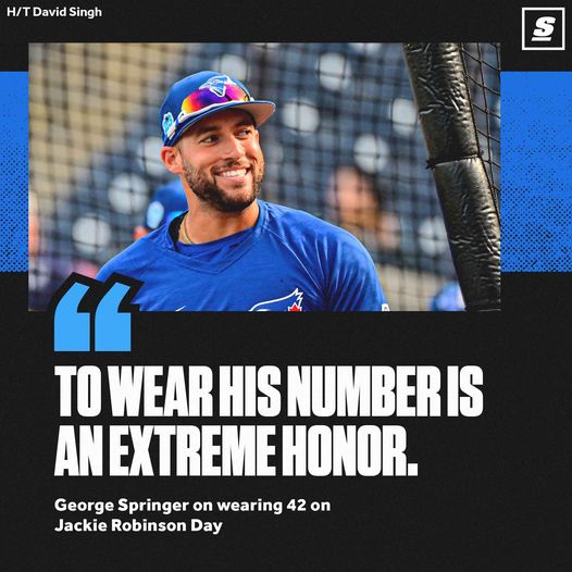 George Springer is a stand up guy.  #GeorgeSpringer #JackieRobinson #MLB #MLBNews #MLBMemes #Baseball #BaseballSeason #Sports #BaseballLife #XZEmpire #XZSports
